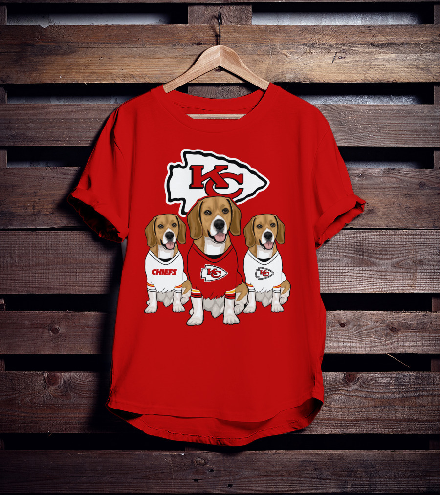 Kc Chiefs Beagle Trio Dogs T-Shirt