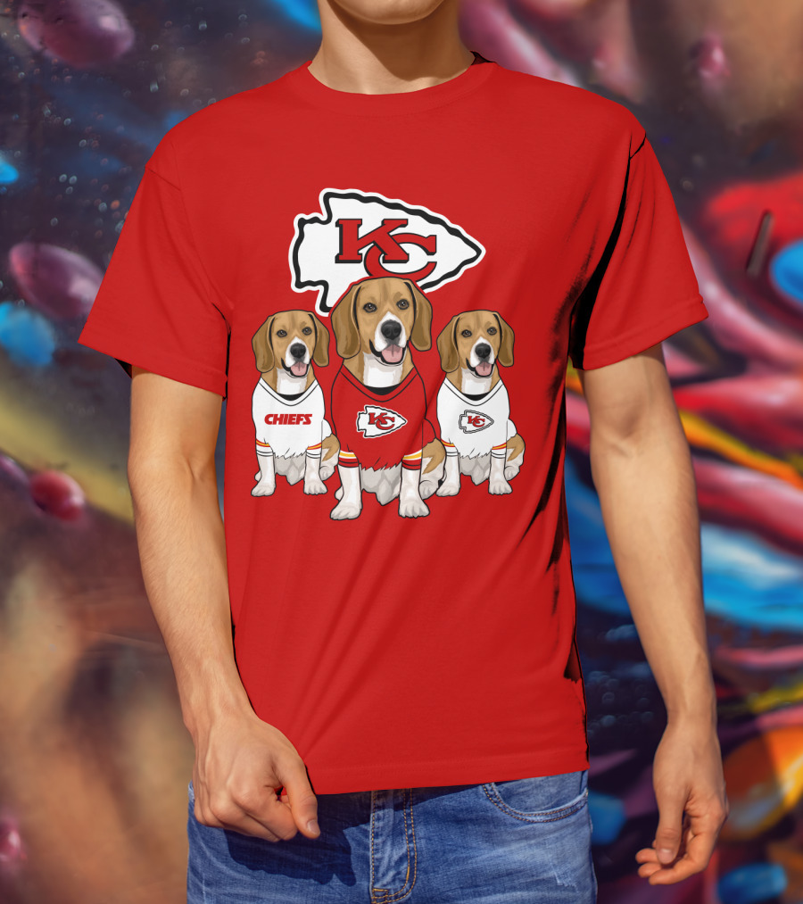 Kc Chiefs Beagle Trio Dogs T-Shirt