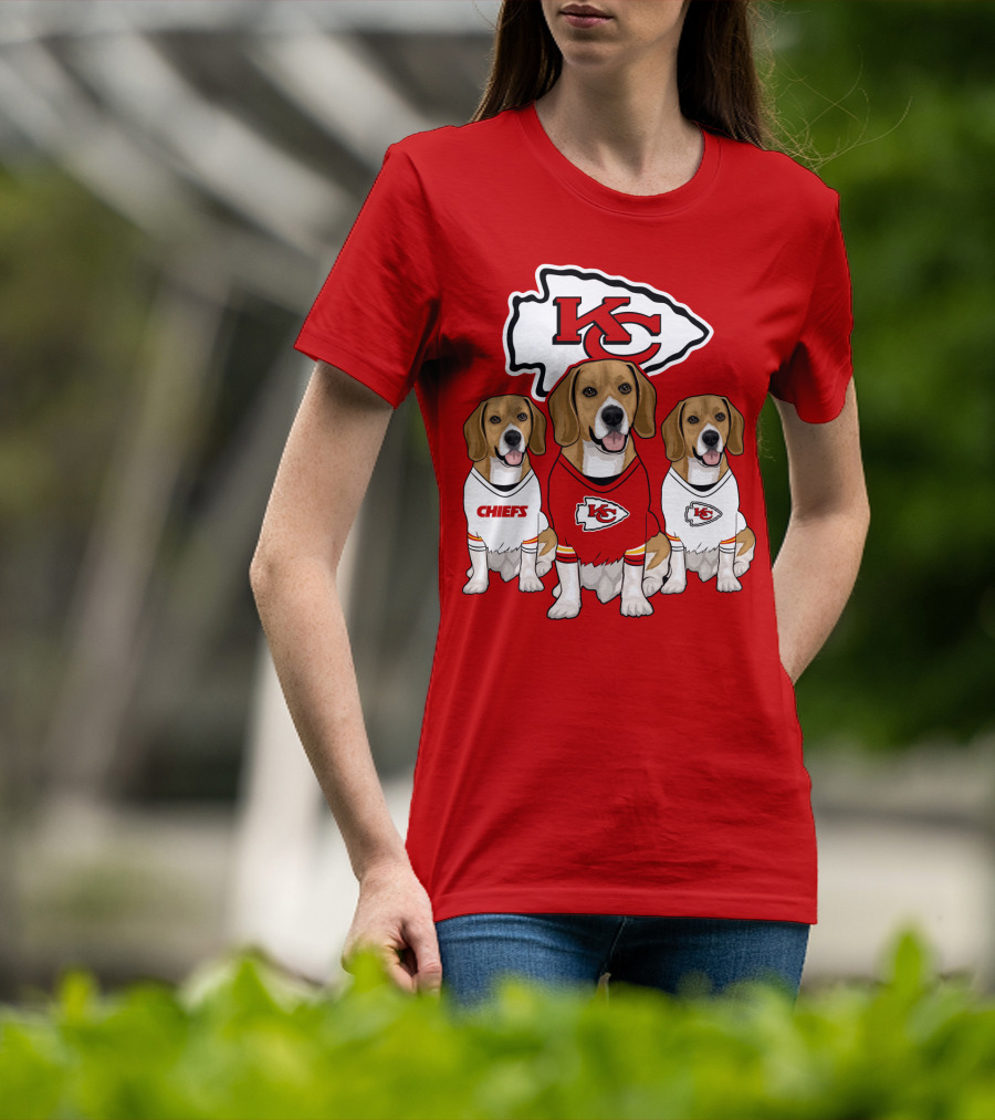 Kc Chiefs Beagle Trio Dogs T-Shirt