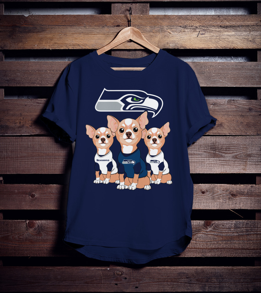 Seahawks Chihuahua Trio T-Shirt