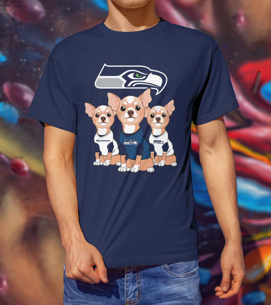 Seahawks Chihuahua Trio T-Shirt