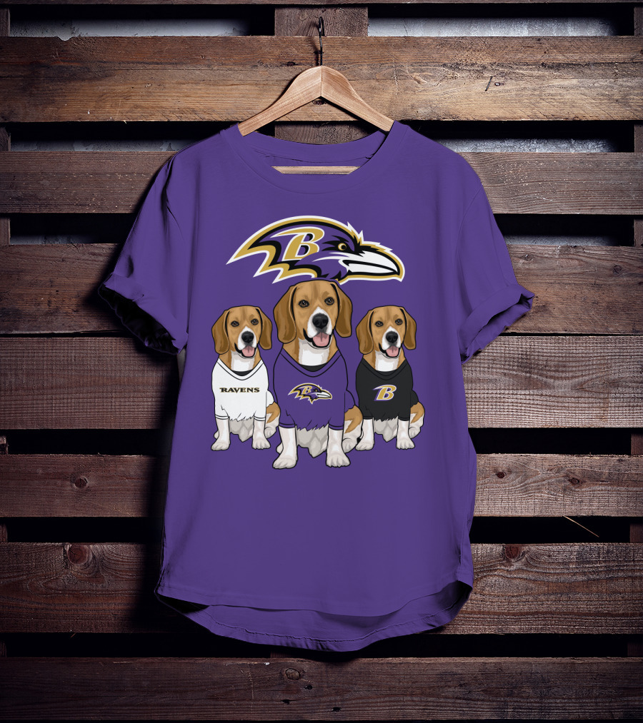 Baltimore Ravens Beagle Trio T-Shirt