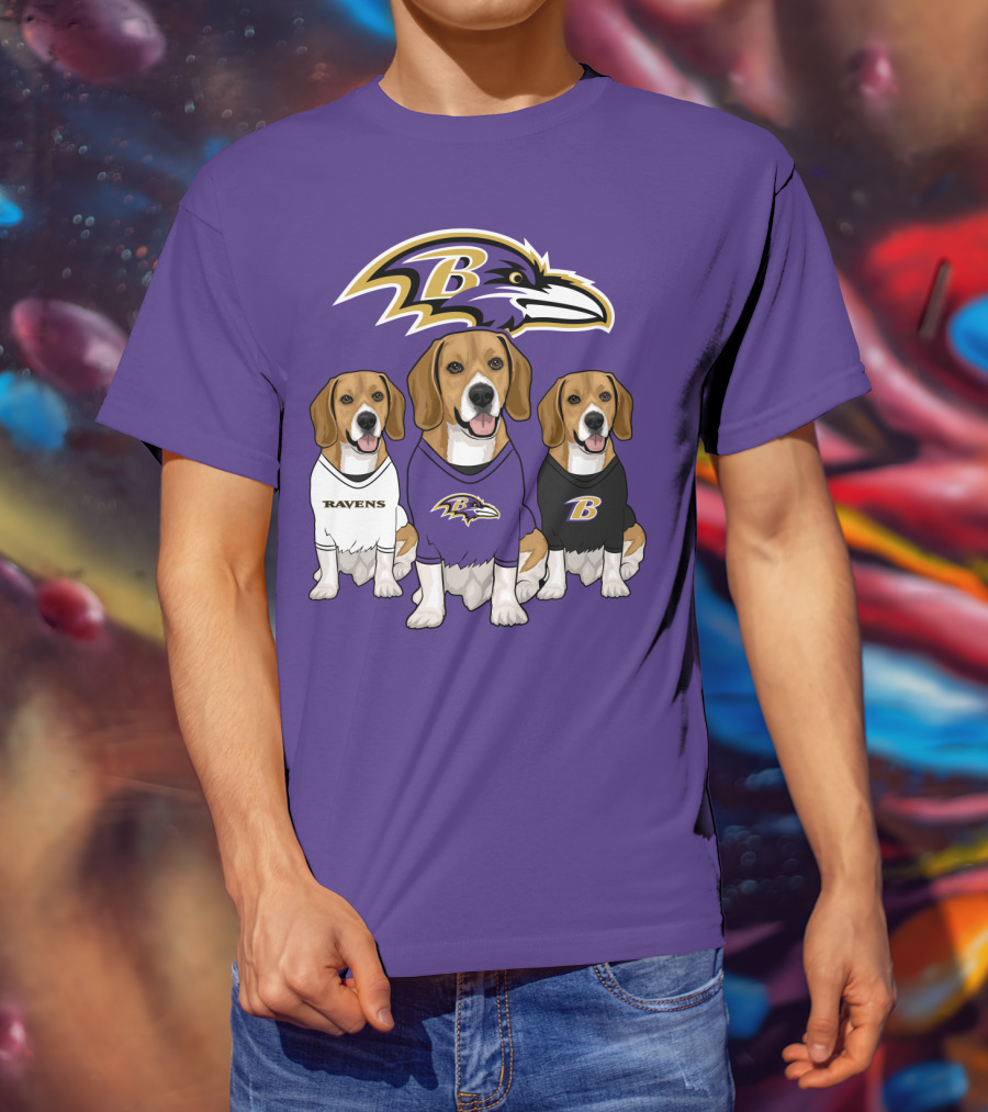 Baltimore Ravens Beagle Trio T-Shirt