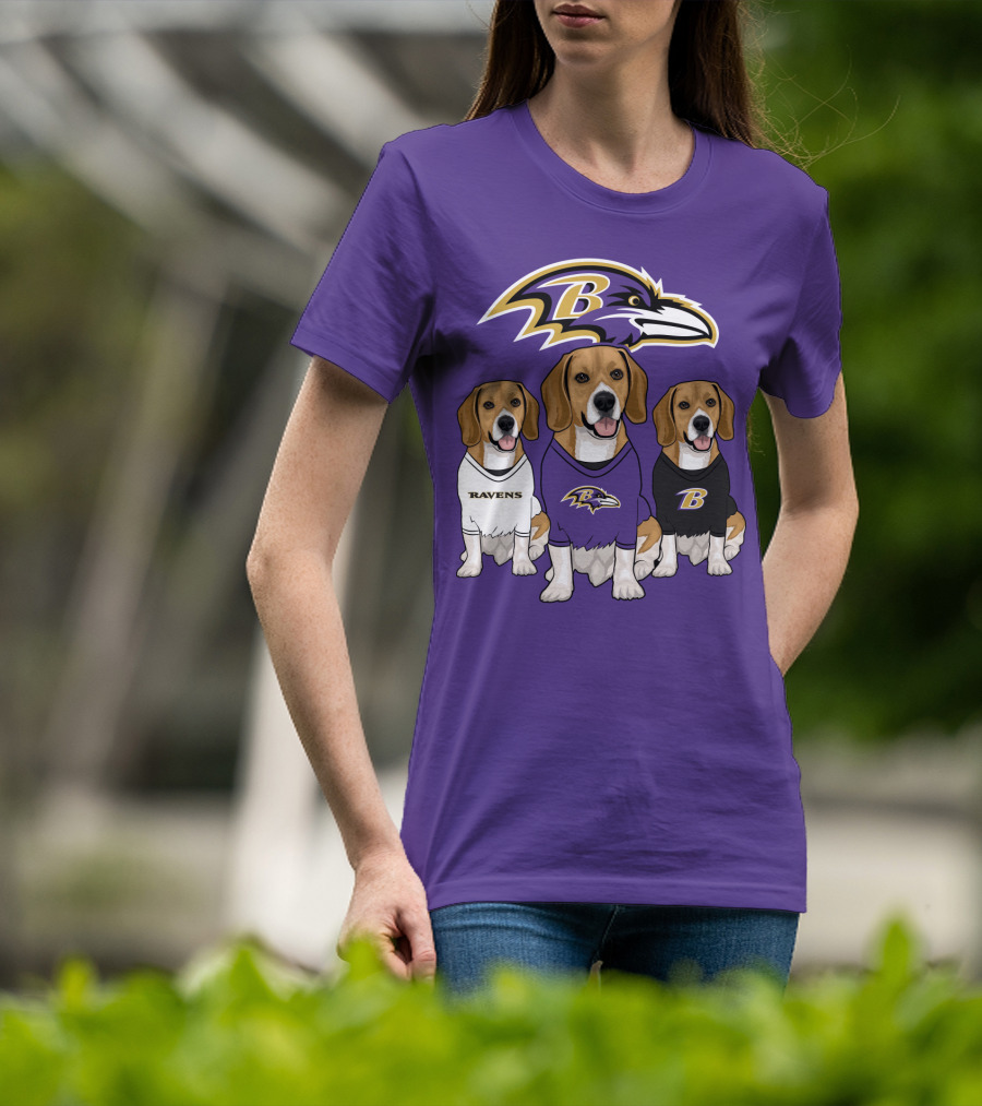 Baltimore Ravens Beagle Trio T-Shirt