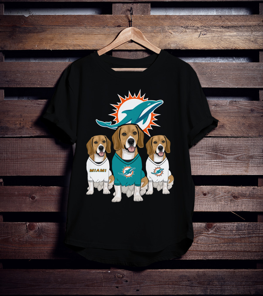 Miami Dolphins Beagle Trio T-Shirt