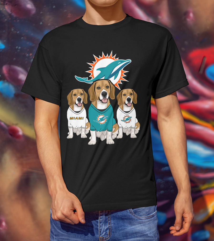Miami Dolphins Beagle Trio T-Shirt