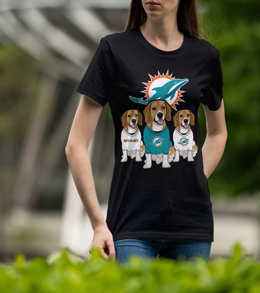 Miami Dolphins Beagle Trio T-Shirt