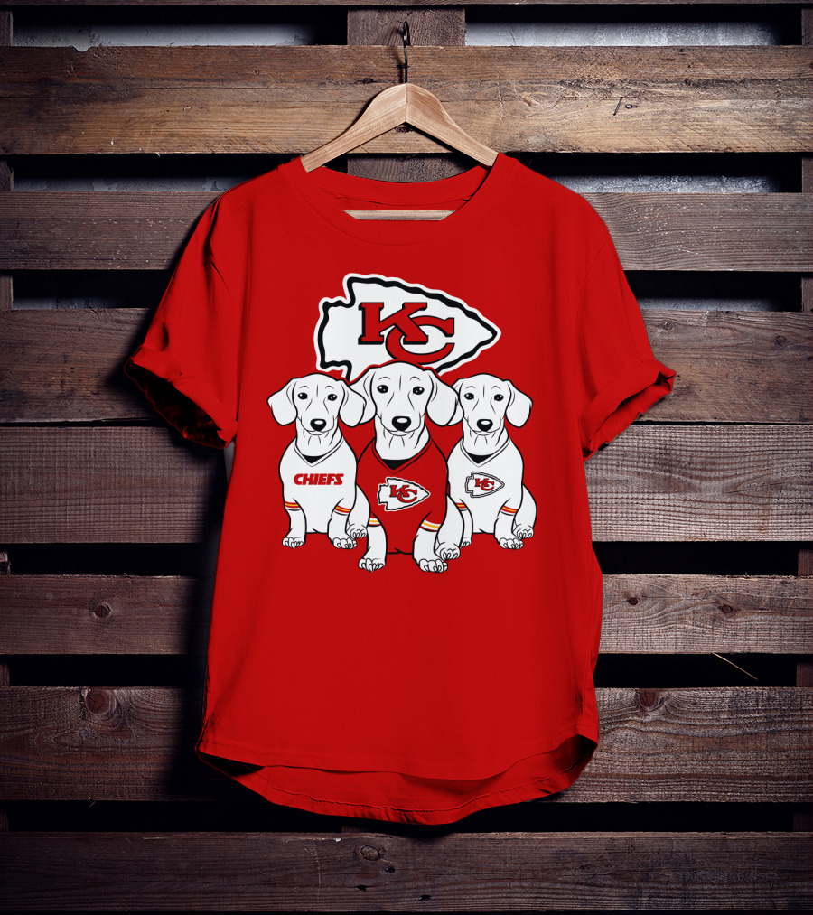 Kansas City Chiefs Dachshund Trio T-Shirt