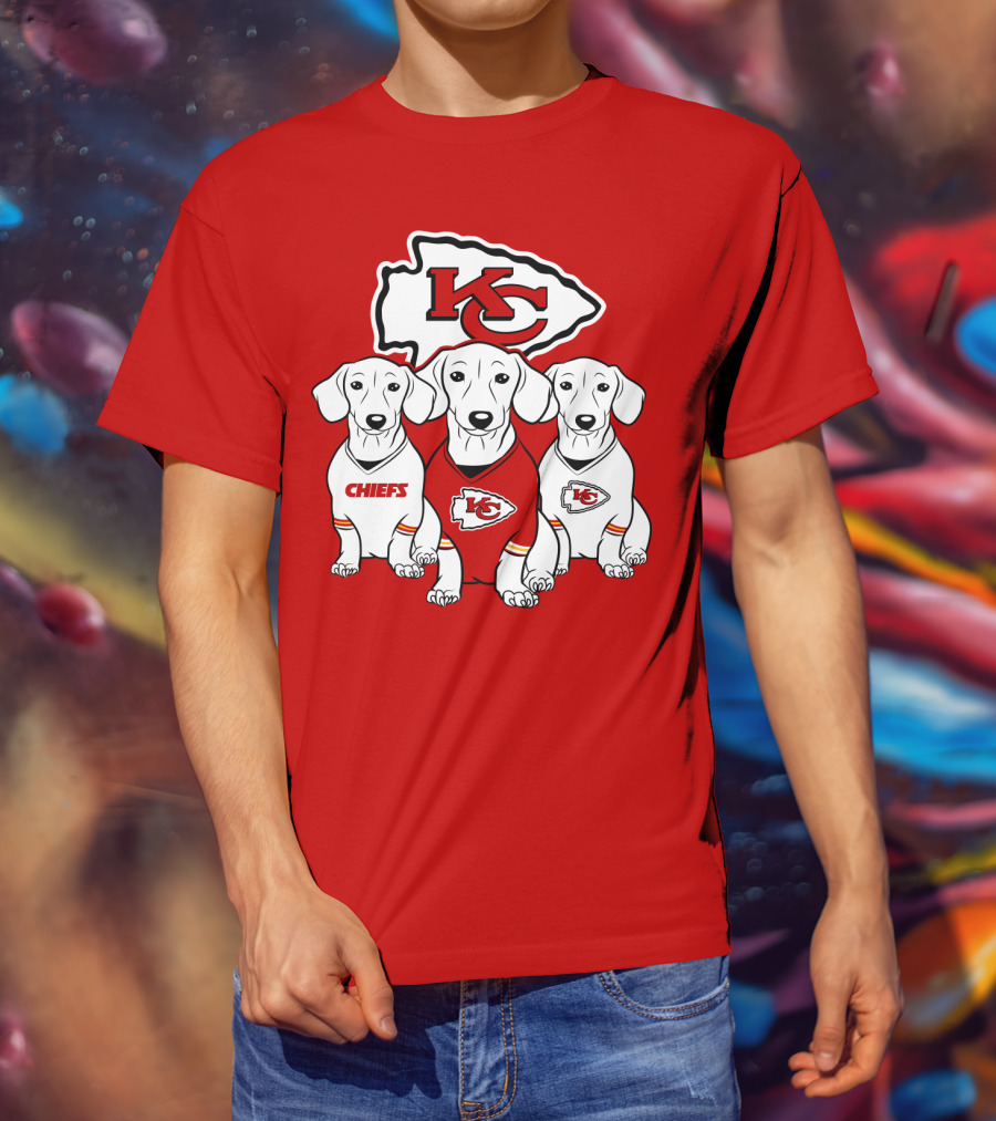 Kansas City Chiefs Dachshund Trio T-Shirt