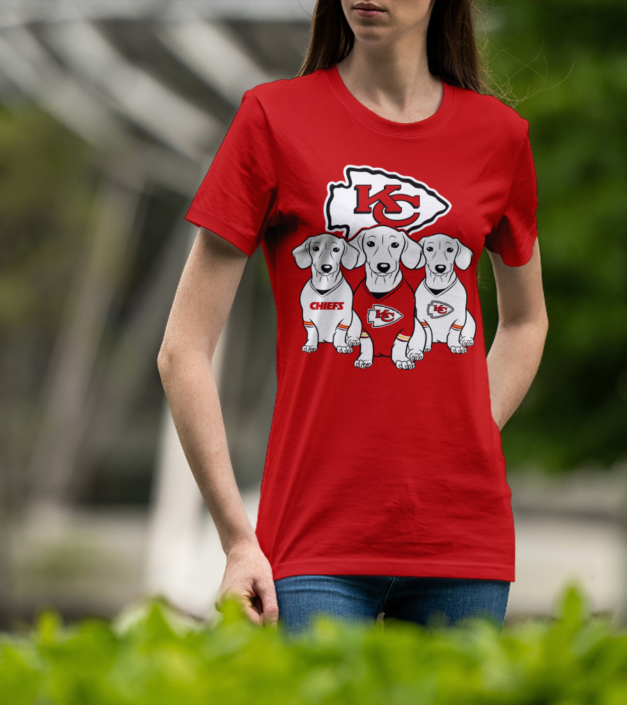 Kansas City Chiefs Dachshund Trio T-Shirt