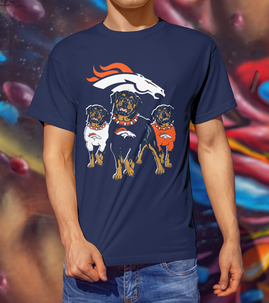 Rottweiler Dogs Denver Broncos T-Shirt