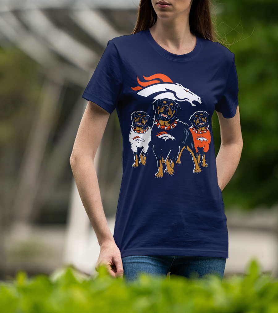 Rottweiler Dogs Denver Broncos T-Shirt