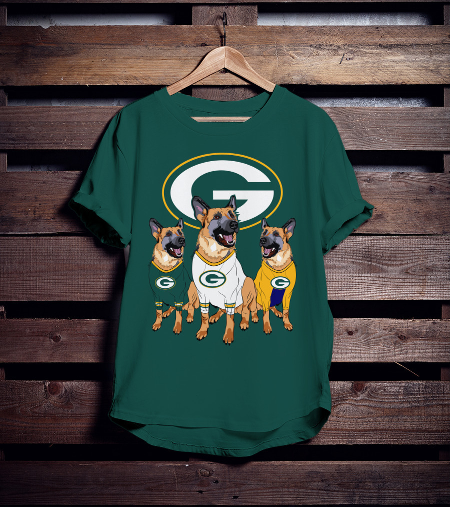 Green Bay Packers German Shepherd Trio T-Shirt