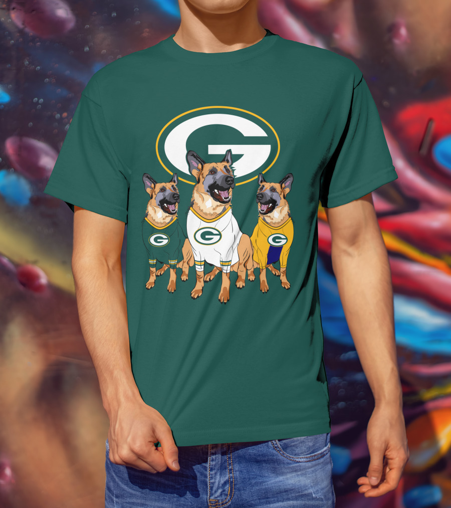 Green Bay Packers German Shepherd Trio T-Shirt