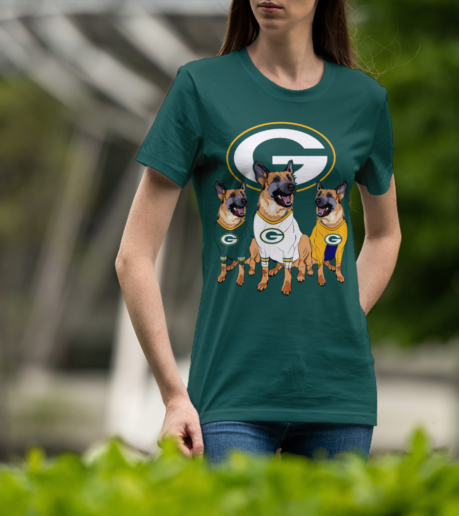 Green Bay Packers German Shepherd Trio T-Shirt