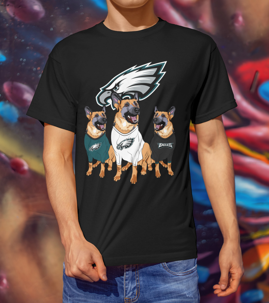 Philadelphia Eagles German Shepherd Trio T-Shirt