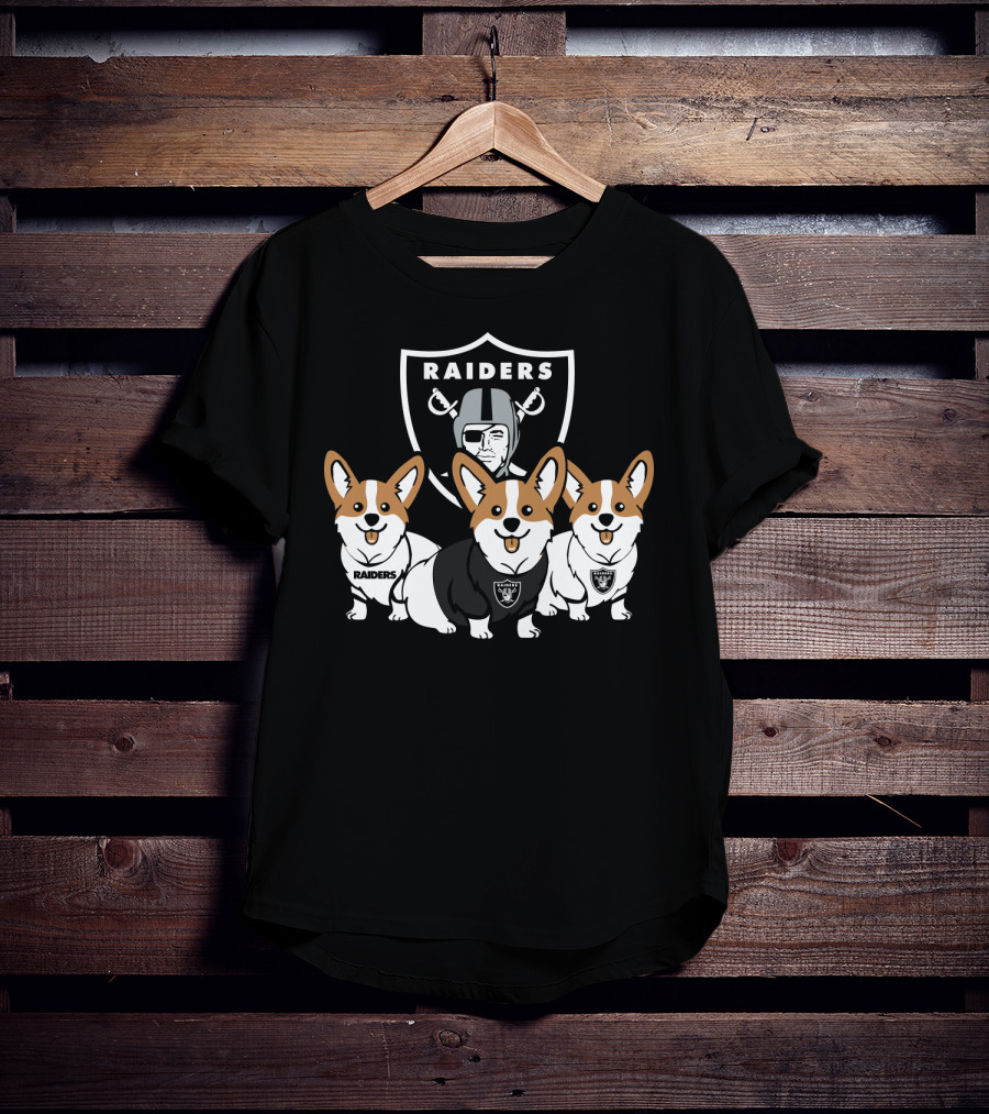 Las Vegas Raiders Corgi Dog T-Shirt