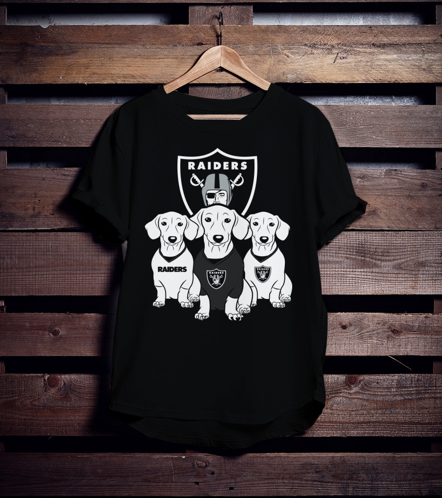 Las Vegas Raiders Dachshund Dog Trio T-Shirt