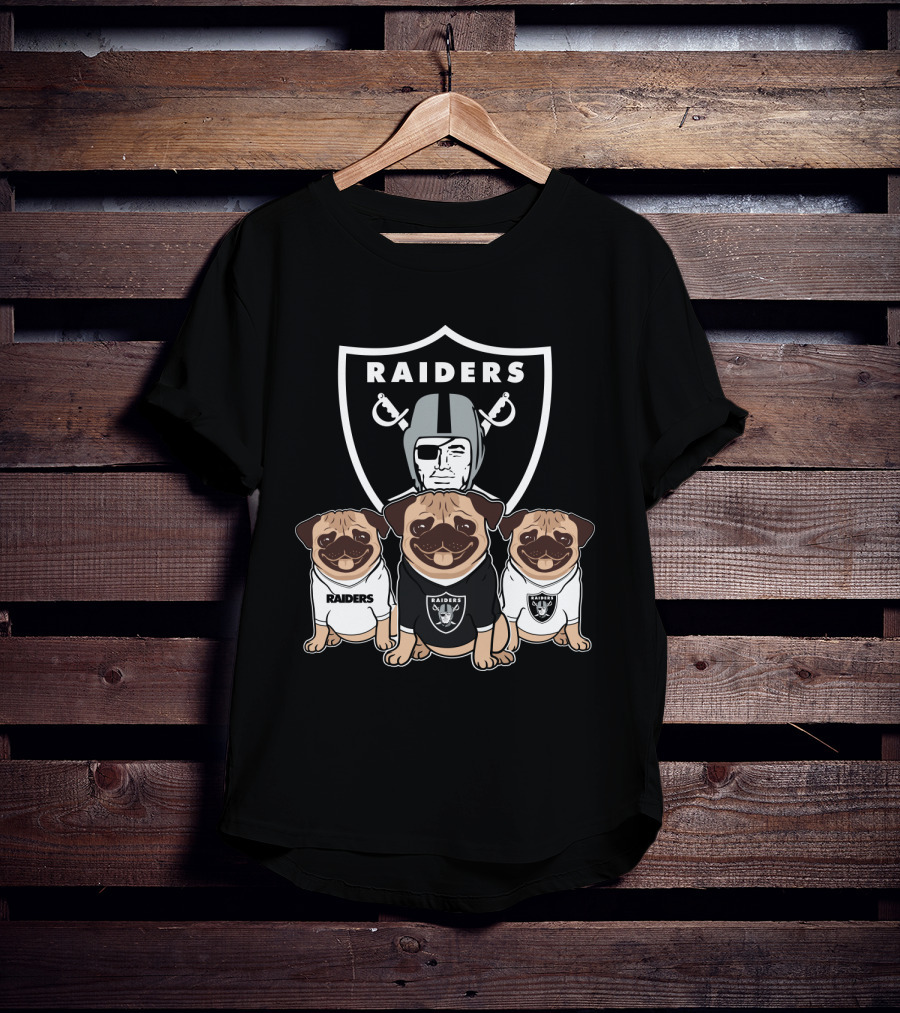 Las Vegas Raiders Pug In Team Gear T-Shirt