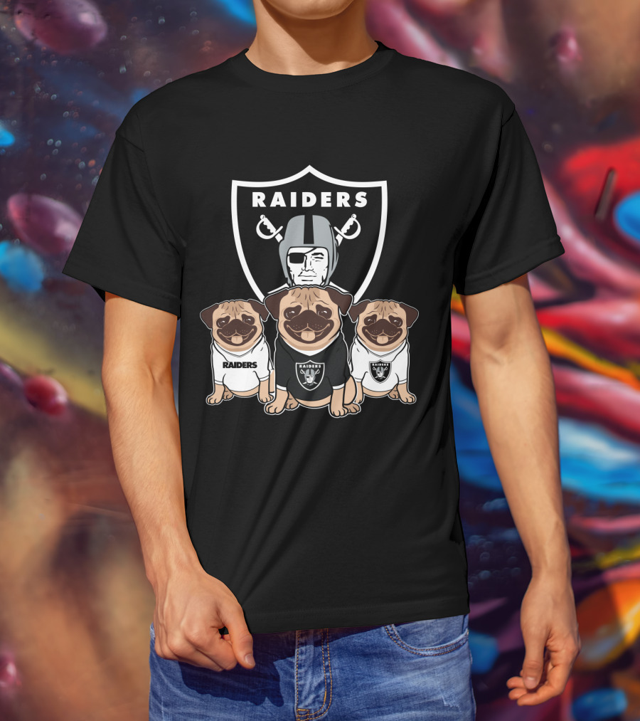 Las Vegas Raiders Pug In Team Gear T-Shirt