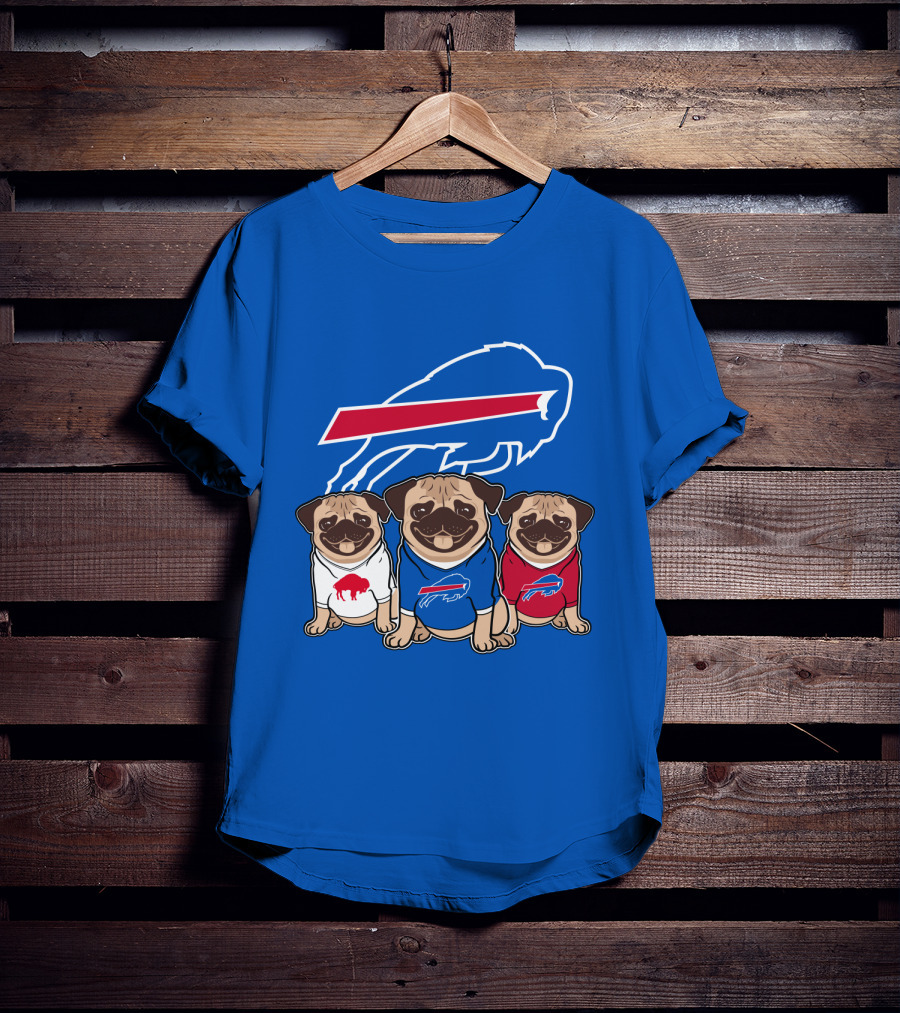 Buffalo Bills Pug Trio T-Shirt