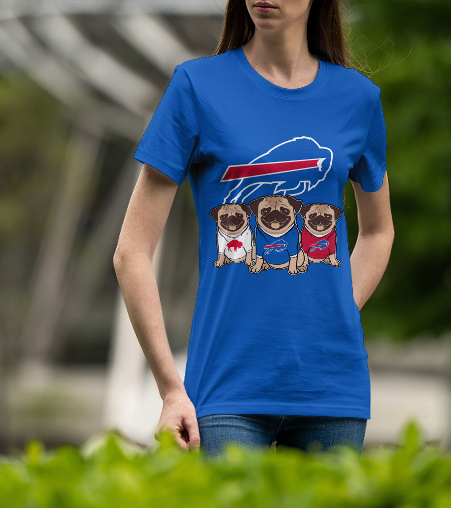 Buffalo Bills Pug Trio T-Shirt