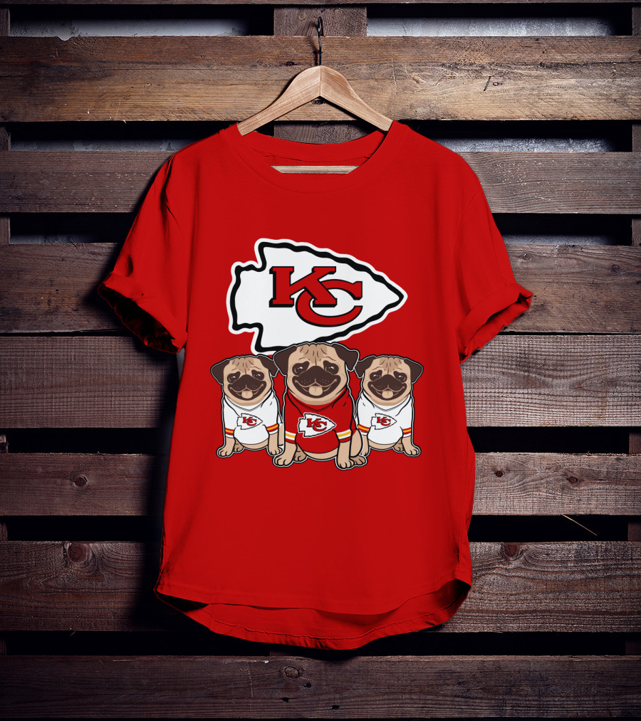 Kansas City Chiefs Pug Lovers Football Team T-Shirt