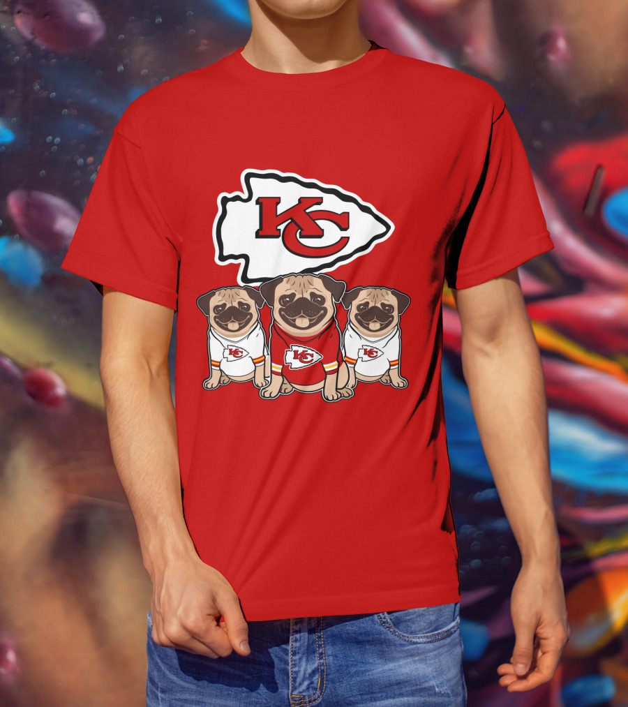 Kansas City Chiefs Pug Lovers Football Team T-Shirt