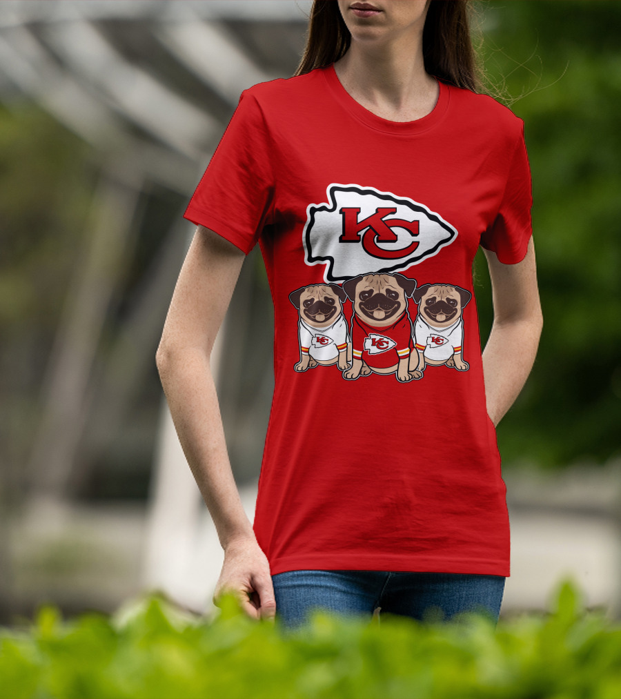 Kansas City Chiefs Pug Lovers Football Team T-Shirt