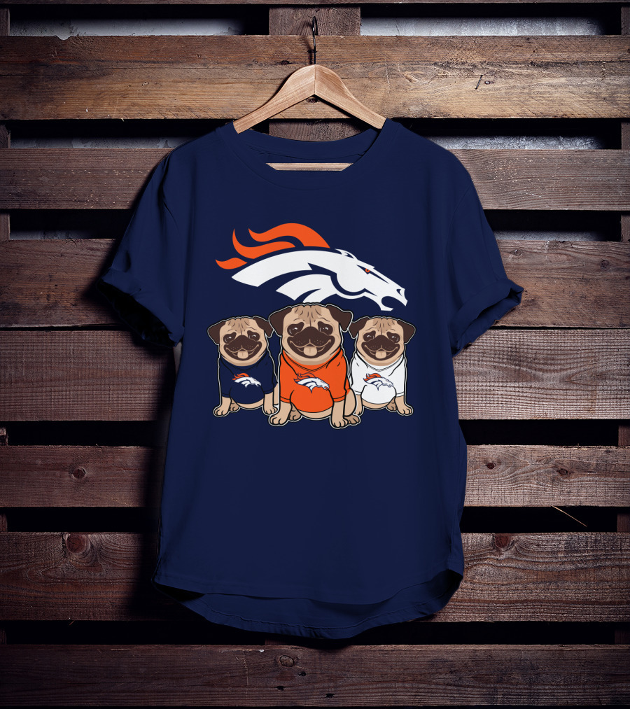 Pug Broncos Trio T-Shirt