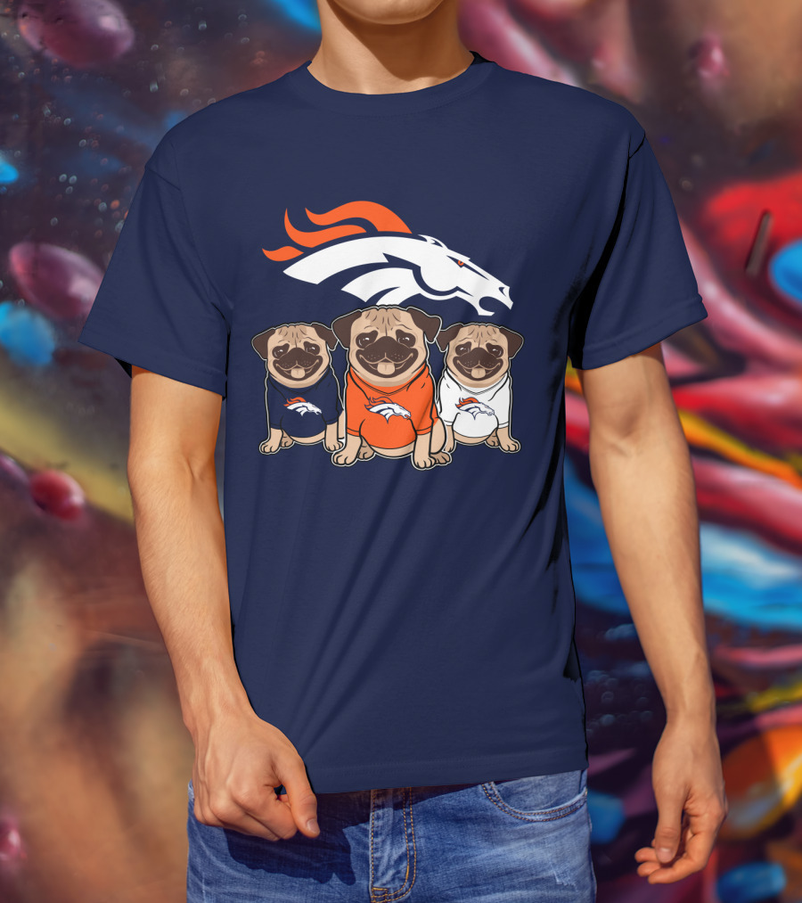 Pug Broncos Trio T-Shirt
