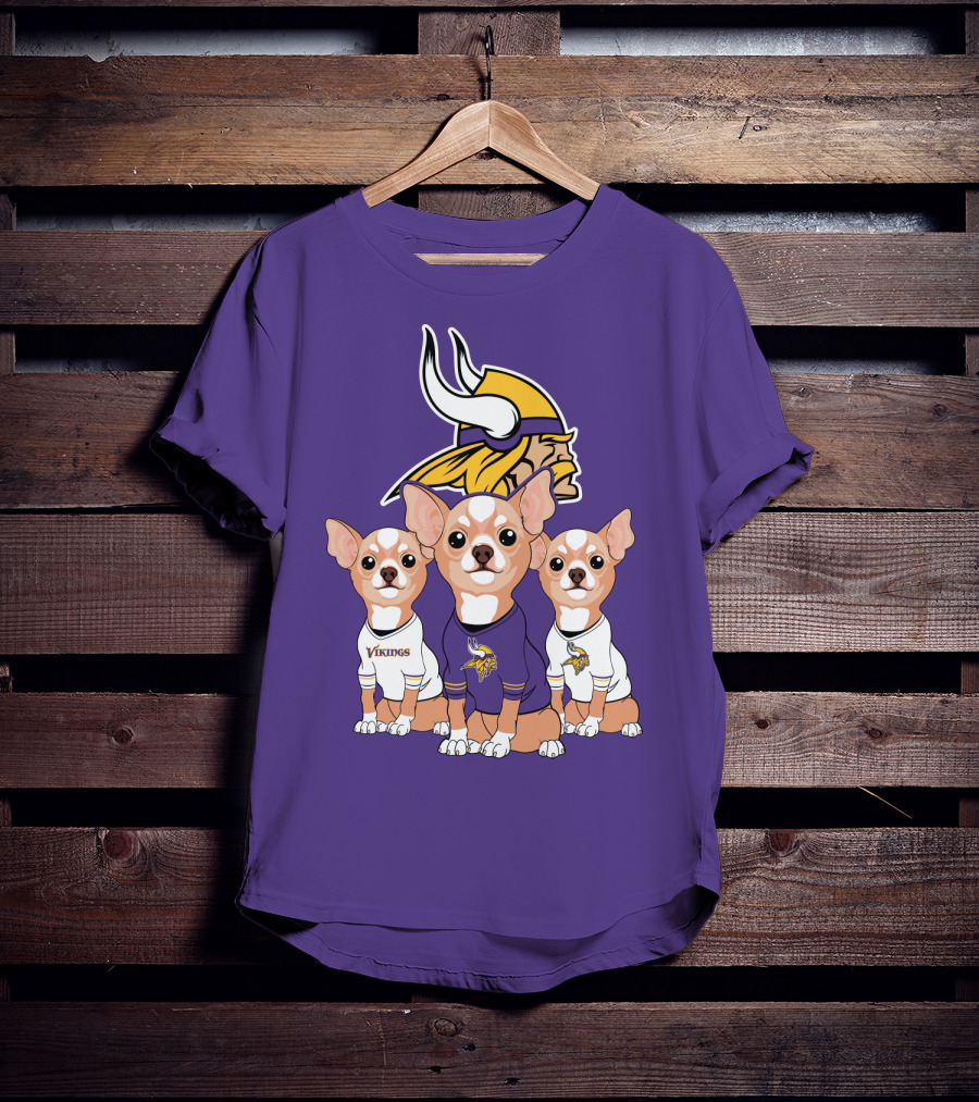 Minnesota Vikings Chihuahua Trio T-Shirt