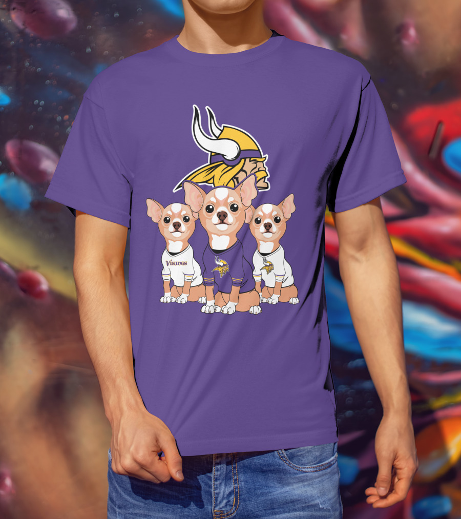 Minnesota Vikings Chihuahua Trio T-Shirt