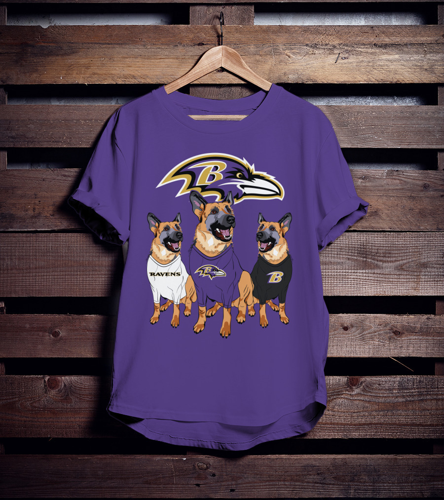 Ravens German Shepherd Trio T-Shirt