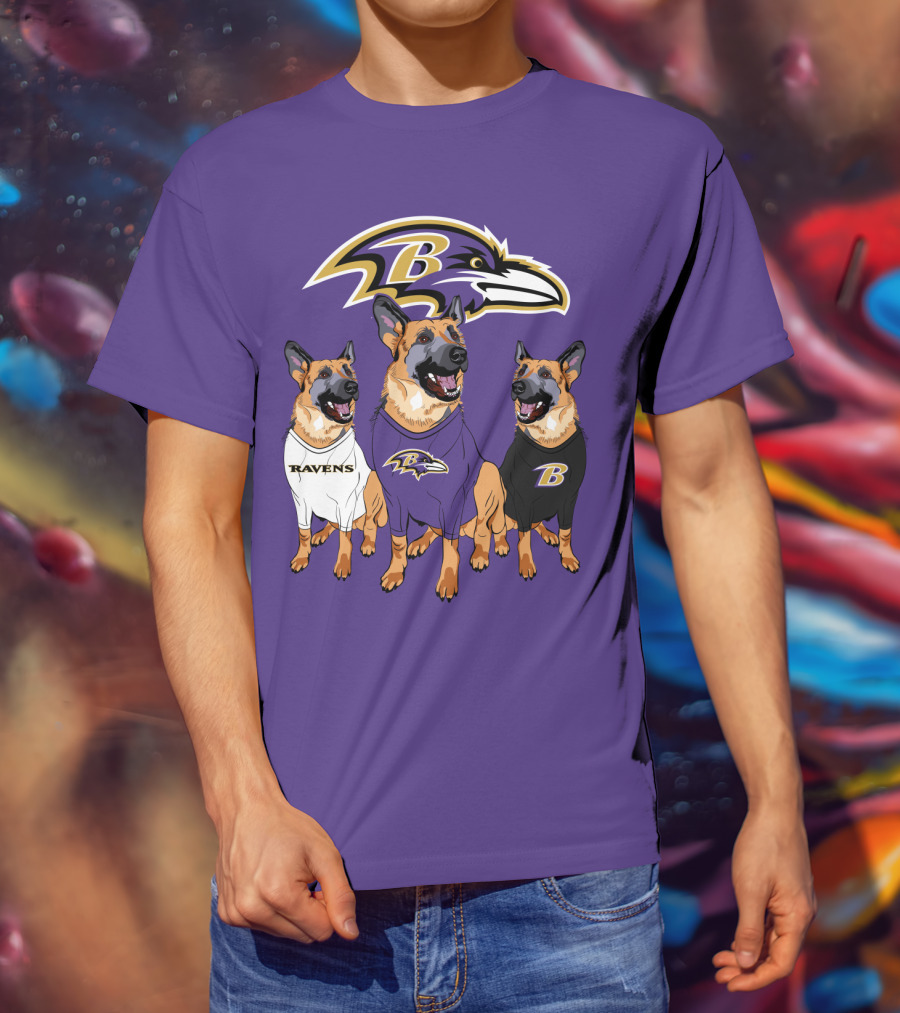 Ravens German Shepherd Trio T-Shirt