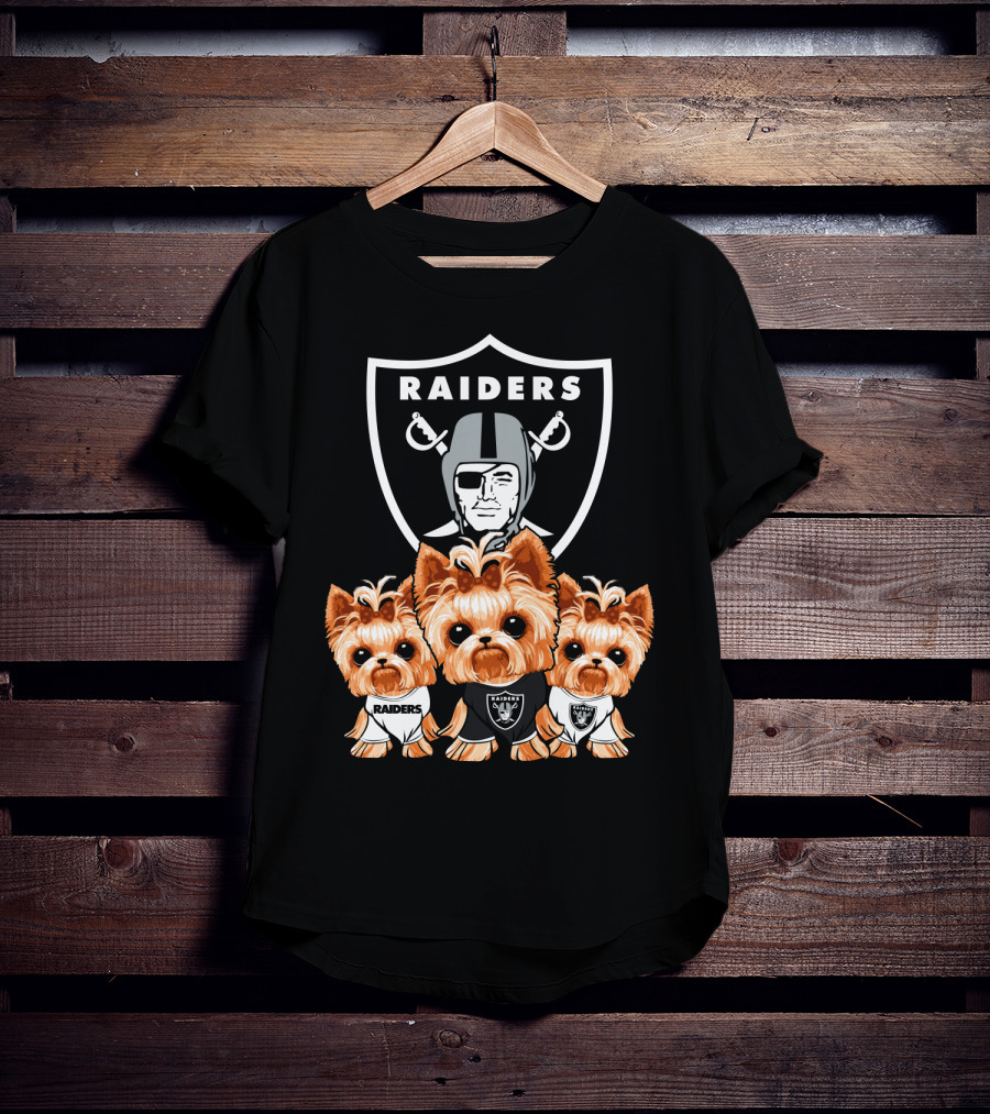 Yorkshire Terrier Dogs Las Vegas Raiders NFL Football Fa T-Shirt