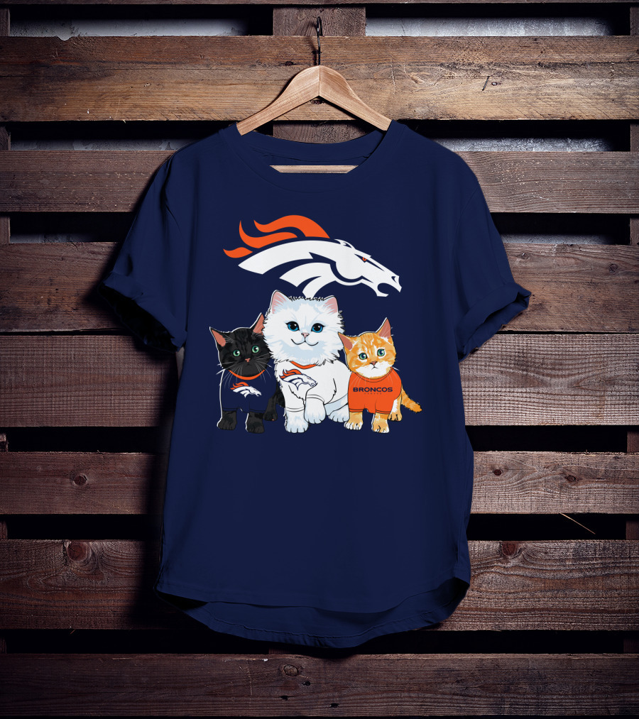 Denver Broncos Cat Trio T-Shirt