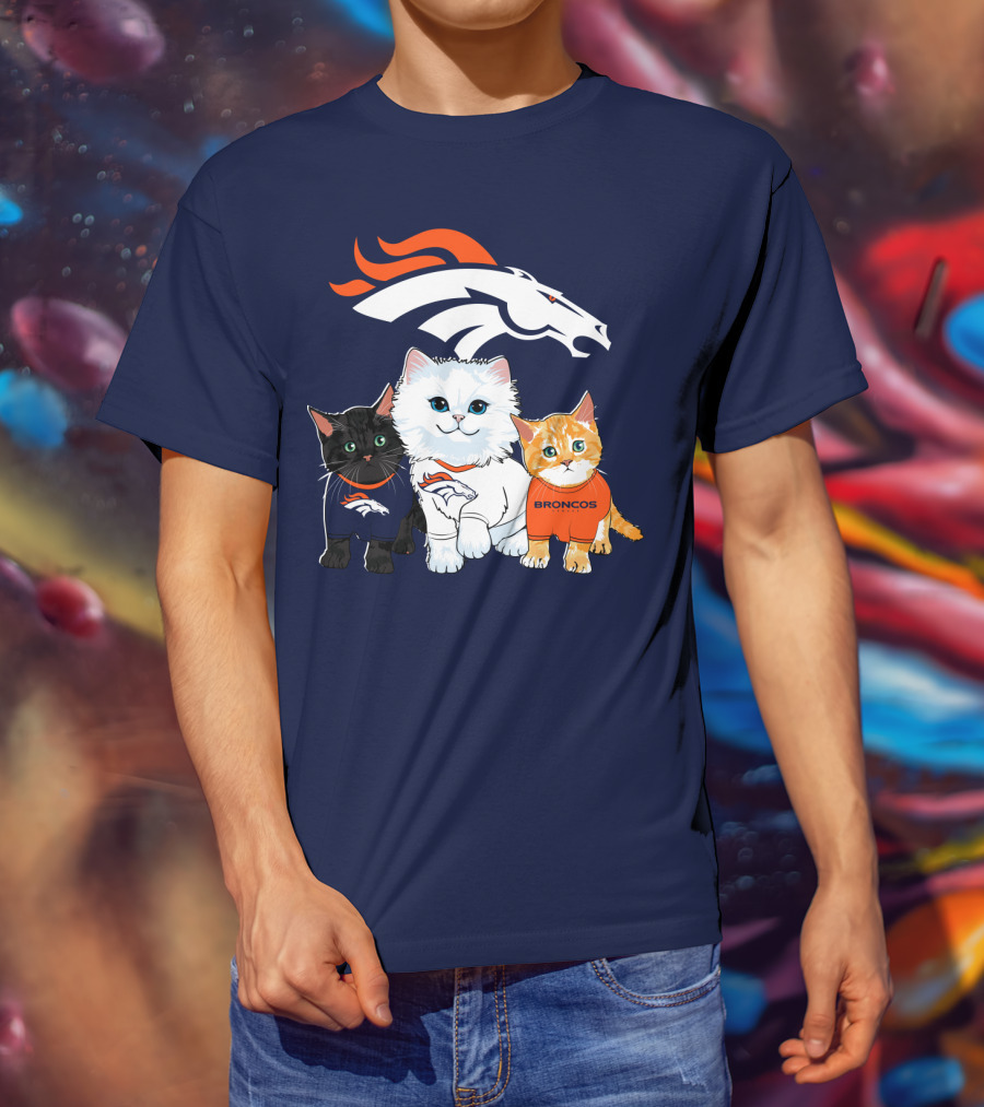 Denver Broncos Cat Trio T-Shirt
