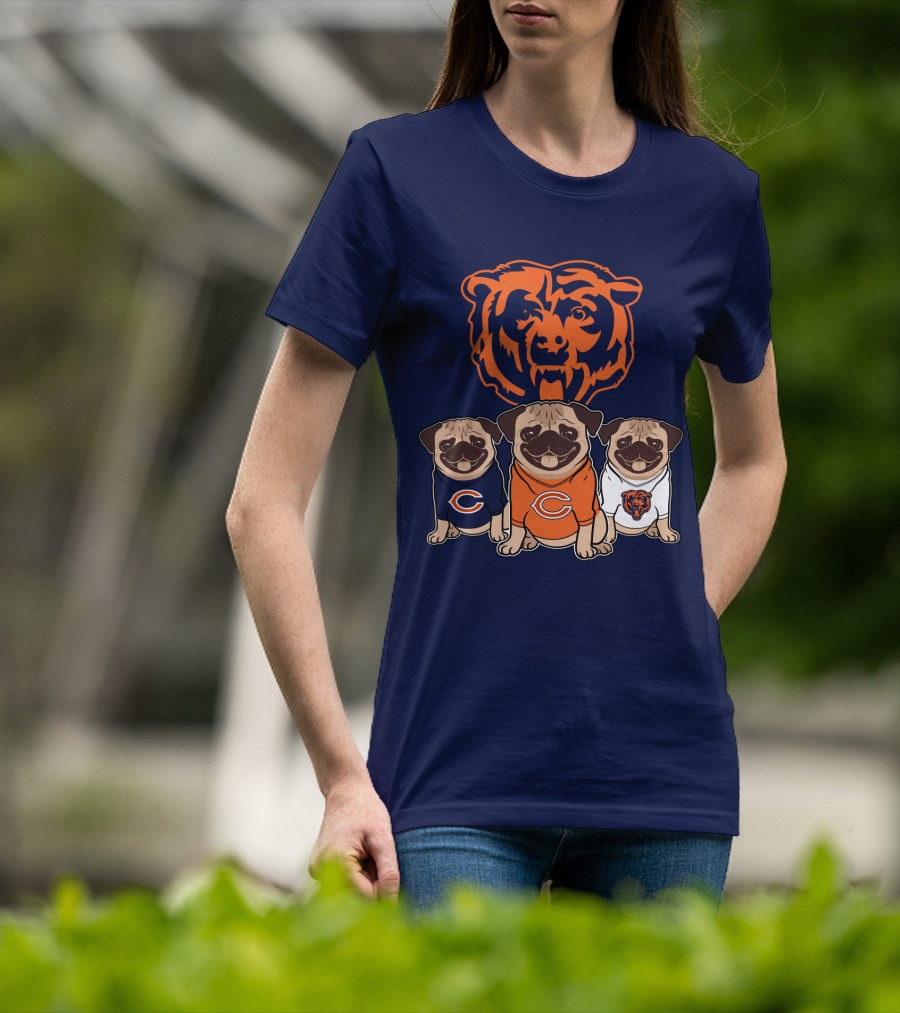 Chicago Bears Pugs T-Shirt