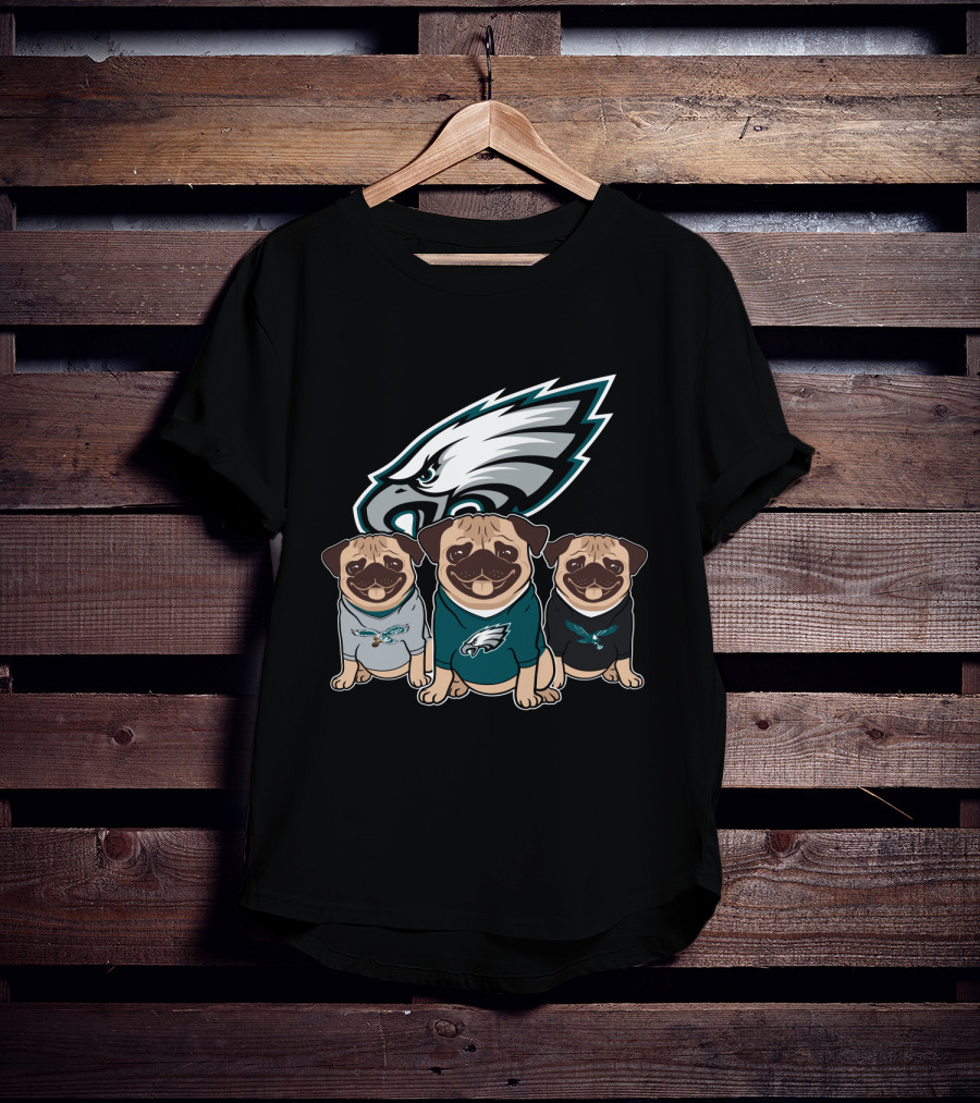 Philadelphia Eagles Pugs T-Shirt