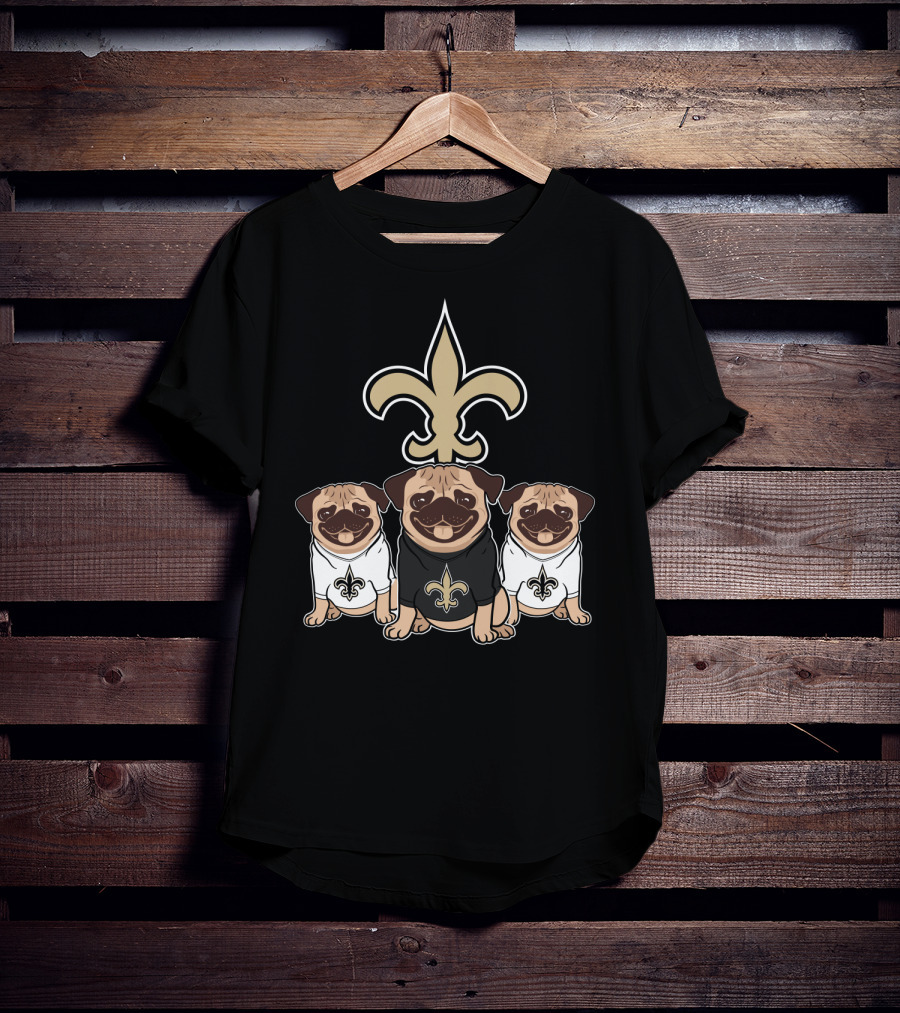 New Orleans Saints Pug Dog T-Shirt