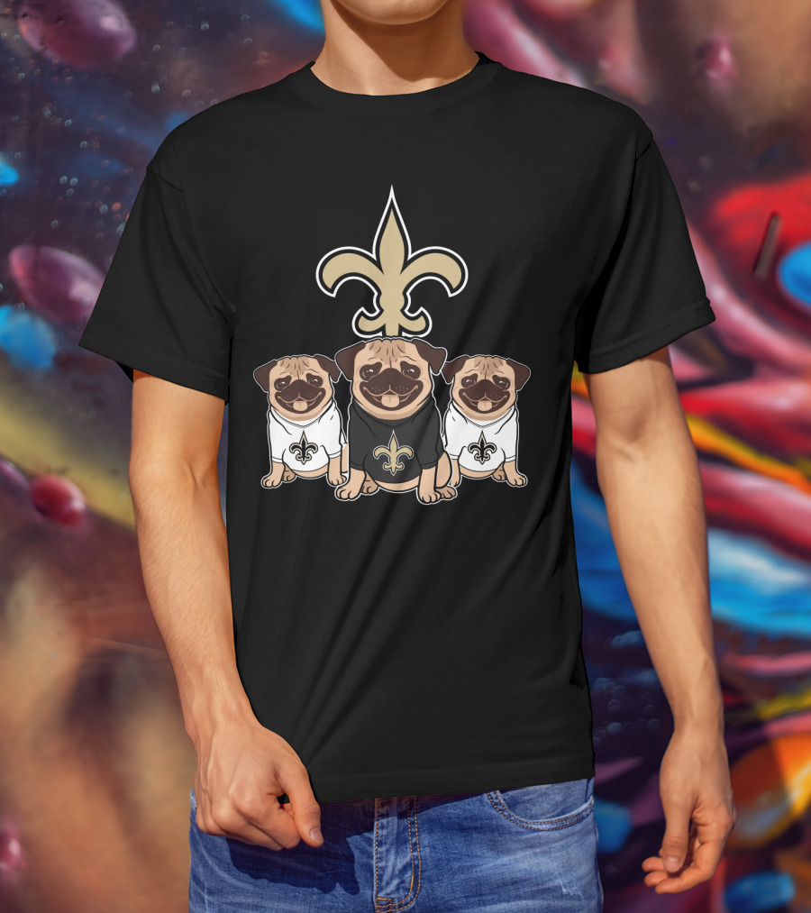 New Orleans Saints Pug Dog T-Shirt