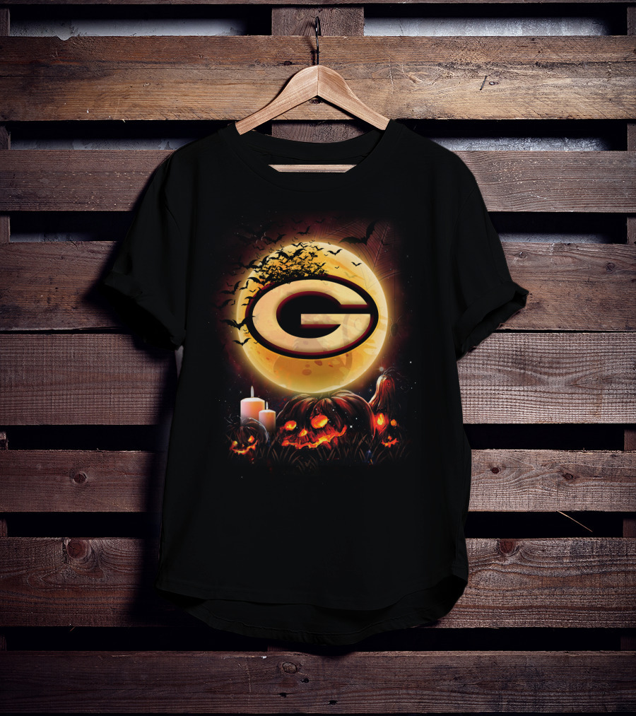 G Halloween Moon Bats Pumpkins Candles Ghosts T-Shirt