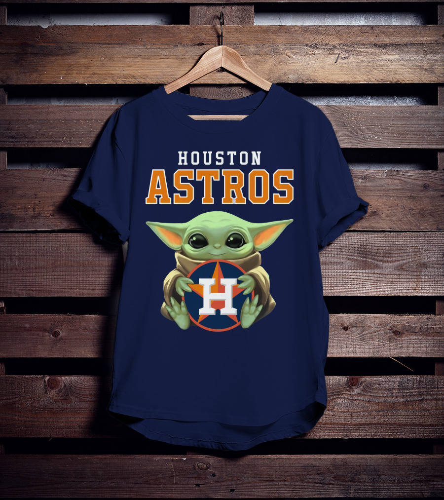 Houston Astros Baby Yoda Logo Fan T-Shirt