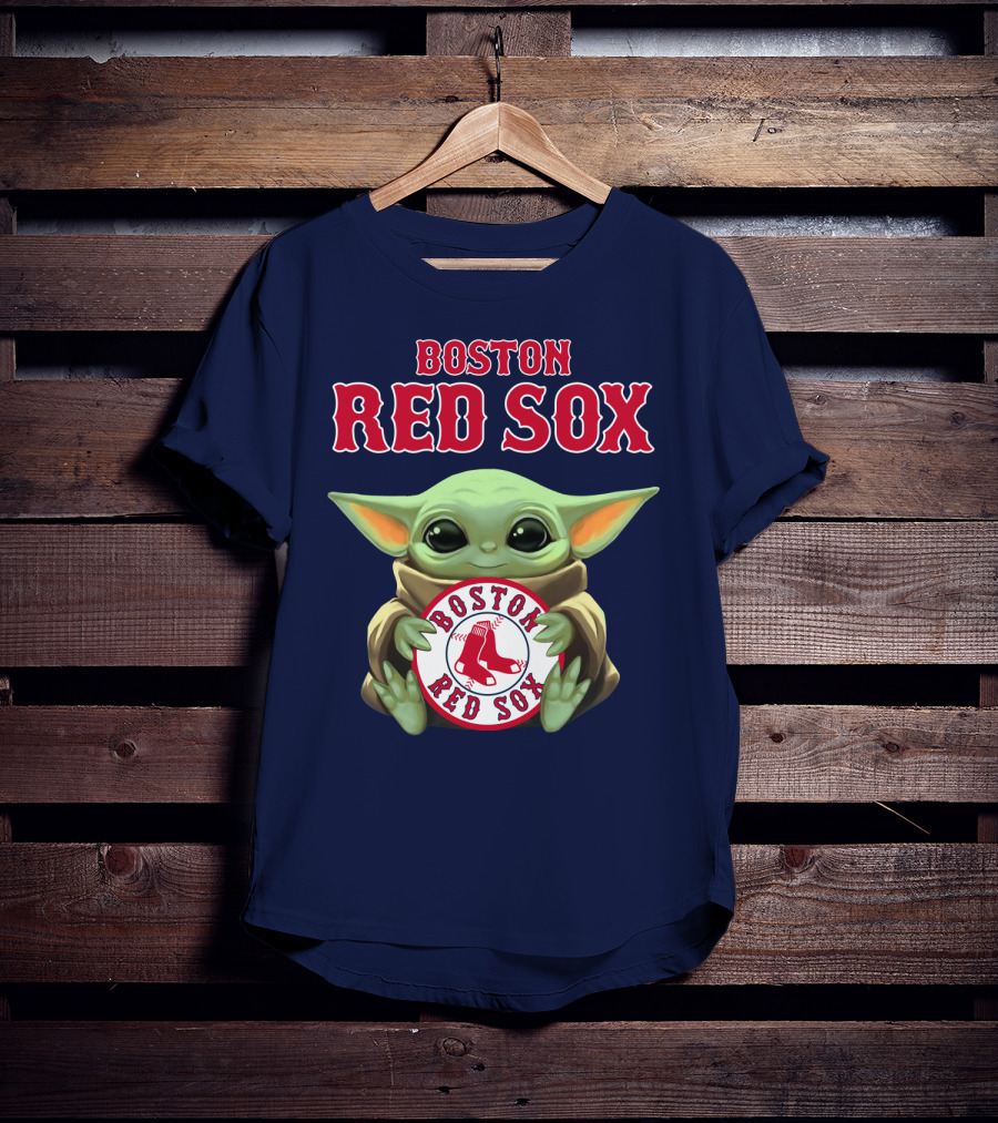 Boston Red Sox Baby Yoda Holding Baseball Team T-Shirt