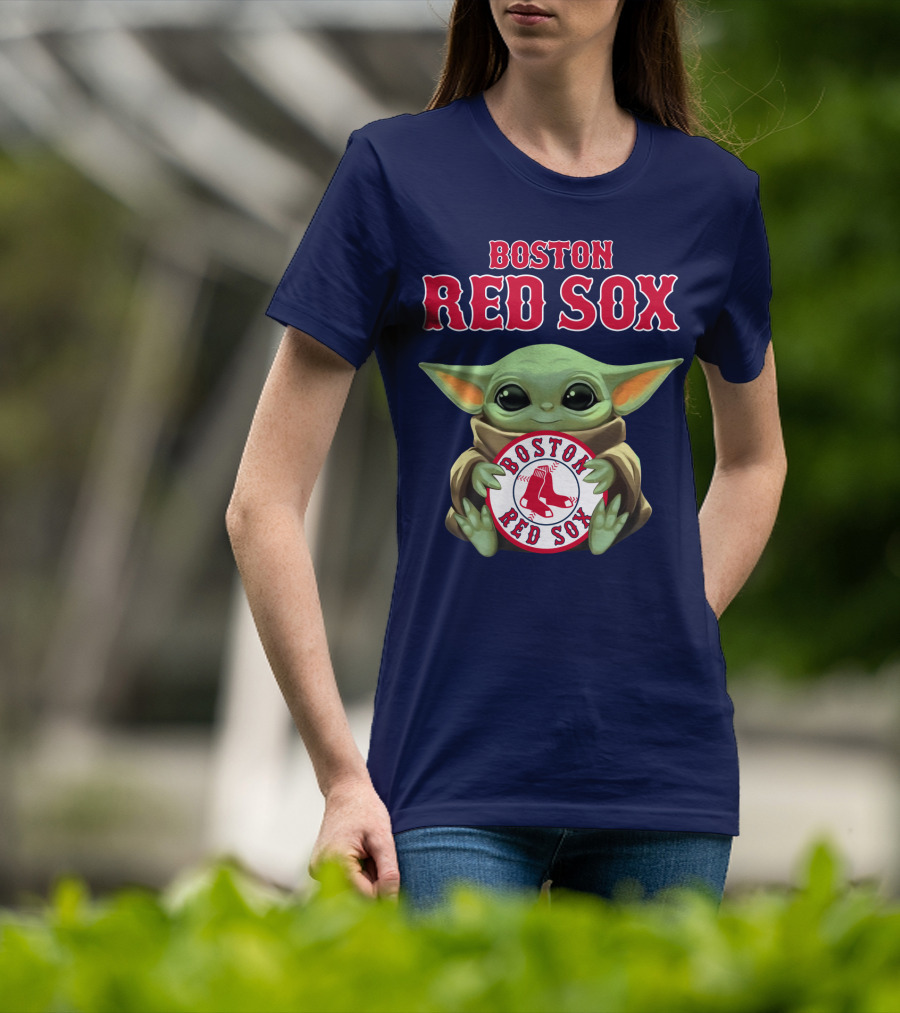 Boston Red Sox Baby Yoda Holding Baseball Team T-Shirt