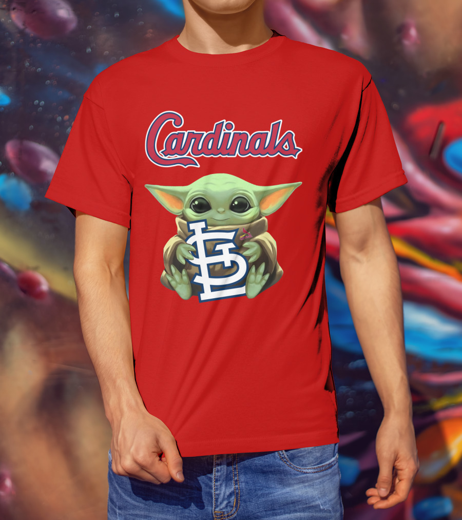 Cardinals Baby Yoda Holding St. Louis T-Shirt
