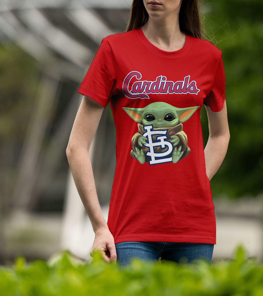 Cardinals Baby Yoda Holding St. Louis T-Shirt