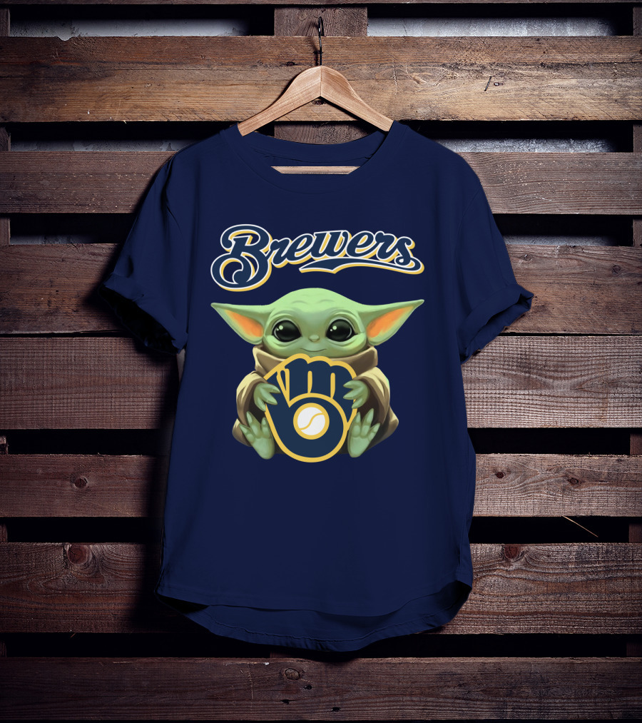 Brewers Baby Yoda Holding Milwaukee T-Shirt