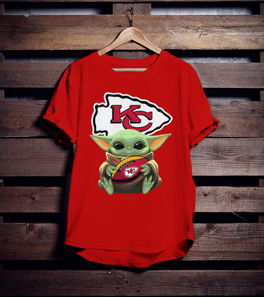 Baby Yoda Kc Chiefs Football Fan T-Shirt